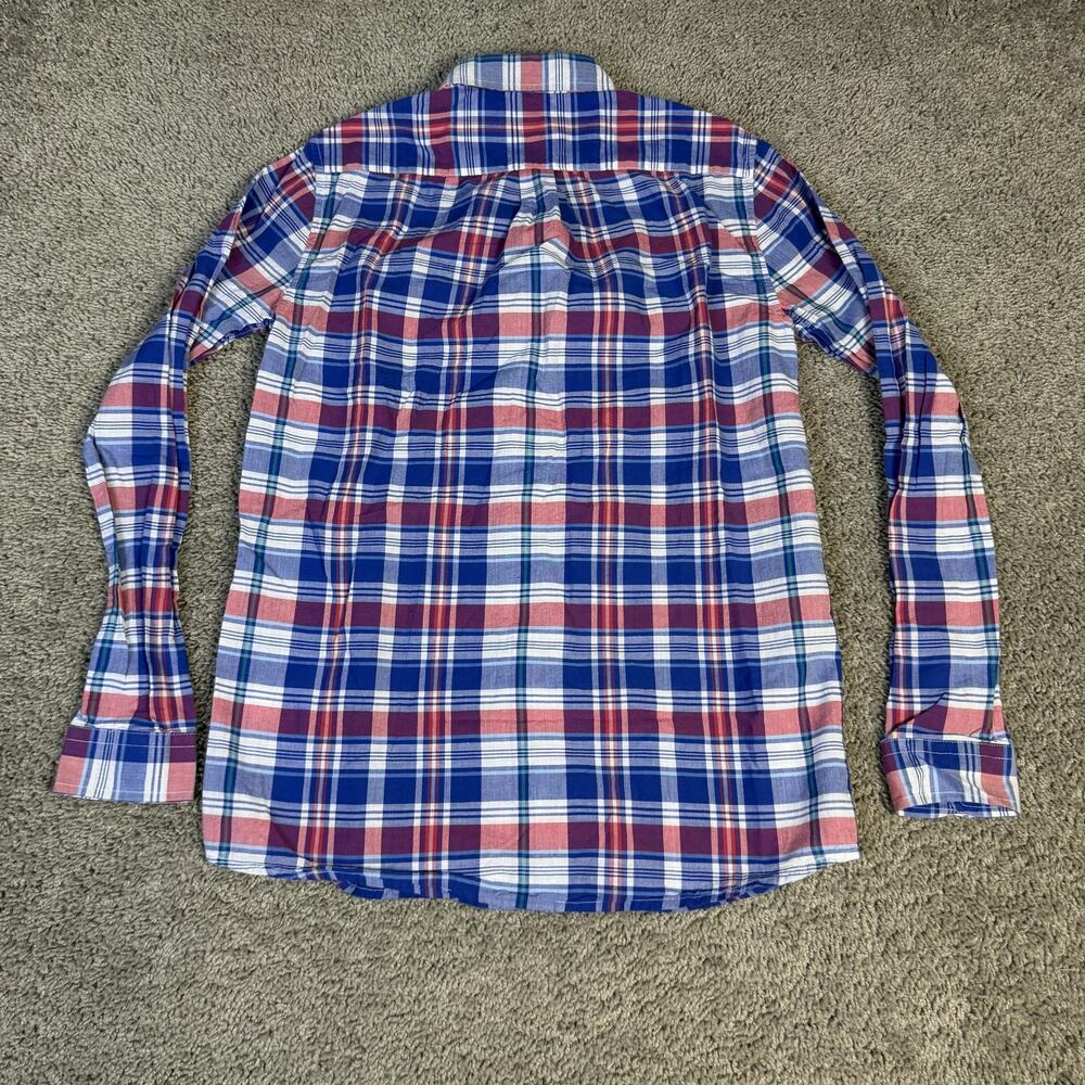 Vineyard Vines Shirt Boys XL Blue Plaid Button-Up Long Sleeve Embroidered - Picture 5 of 10